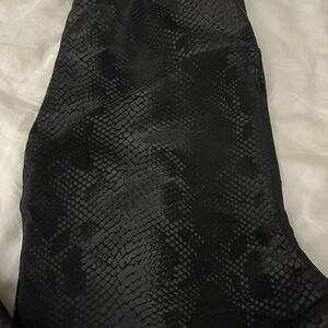 Oriana Black Faux Snakeskin Leggings